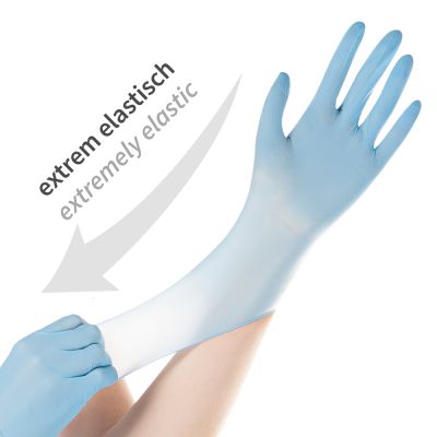 Nitrilhandschuhe Safe Super Stretch, puderfrei - Karton mit 10 Päckchen á 100 Stück