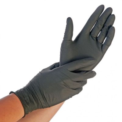 Nitrilhandschuhe Safe Fit, schwarz, puderfrei - Karton mit 10 Päckchen á 200 Stück