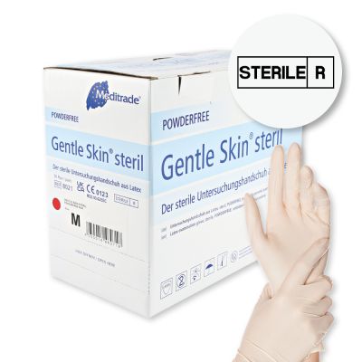 Sterile Latexhandschuhe Meditrade Gentle Skin®, Untersuchungshandschuhe - Karton mit 4 x 50 Paar