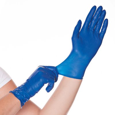 Latexhandschuhe, Soft blue, puderfrei, Karton mit 10 Päckchen á 100 Stück