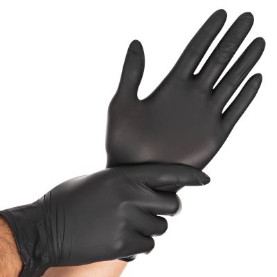 Nitrilhandschuhe Safe Light, schwarz, puderfrei - 100er Packung