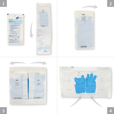 Meditrade Nitril® steril Untersuchungshandschuhe, puderfrei - Karton mit 4 x 50 Paar