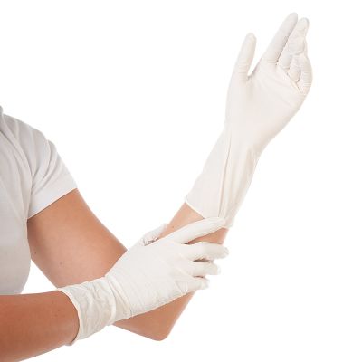 Nitrilhandschuhe Safe Long Light, 30cm, puderfrei, latexfrei, weiß - Karton mit 10 Päckchen á 100 Stück