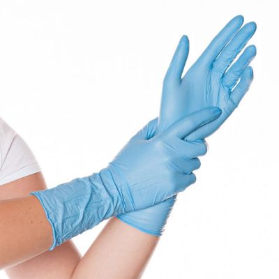 Nitrilhandschuhe Safe Long, puderfrei, latexfrei, 30 cm - Karton mit 10 Päckchen á 100 Stück