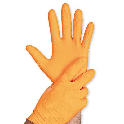 Nitrilhandschuhe Power Grip Light, orange, puderfrei - Karton mit 10 Päckchen á 100 Stück