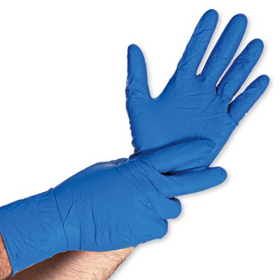Nitrilhandschuhe Power Grip Long "Extra" 30 cm, puderfrei - Karton mit 10 Päckchen á 50 Stück
