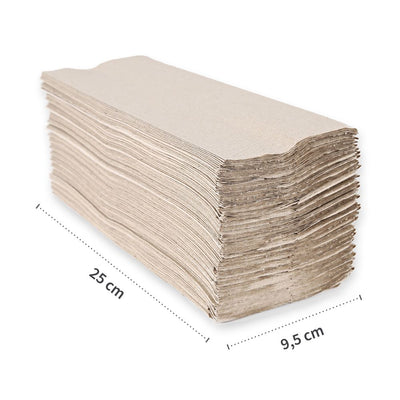 Papierhandtücher, 1-lagig, verschiedene Farben | Recyclingpapier, C-Falzung - Karton mit 3648 Stück (24 x 152 Stück)