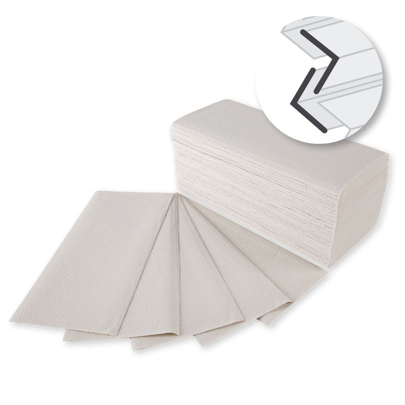 Papierhandtücher, 2-lagig, weiß | Recyclingpapier, V/ZZ-Falzung, FSC®-Recycled - Karton mit 3200 Stück (16 x 200 Stück)