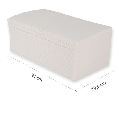 Papierhandtücher, 2-lagig, verschiedene Farben | Zellulose, V/ZZ-Falzung - Karton mit 2700 bzw. 3700 Stück (Farbe weiß) oder 4000 Stück (Farbe grün)