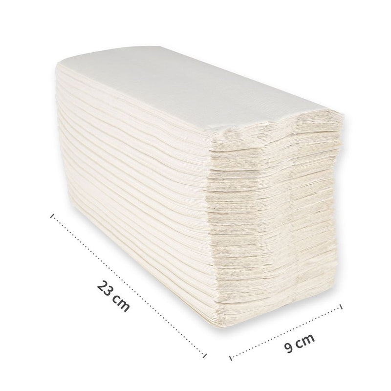 Papierhandtücher, 2-lagig, weiß | Zellulose, C-Falzung - Karton mit 2880 Stück (20 x 144 Stück)