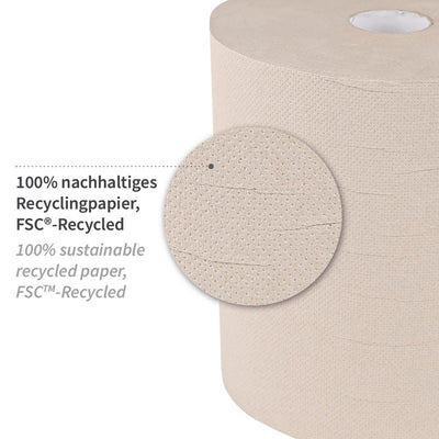 Bio Papierhandtuchrollen, 3-lagig, braun | Recyclingpapier, Außenabwicklung, FSC®-Recycled - Karton mit 6 Stück