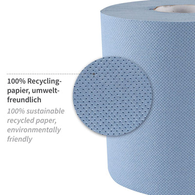Papierhandtuchrollen, 2-lagig, verschiedene Farben | Recyclingpapier, Innenabwicklung - Karton mit 6 Stück