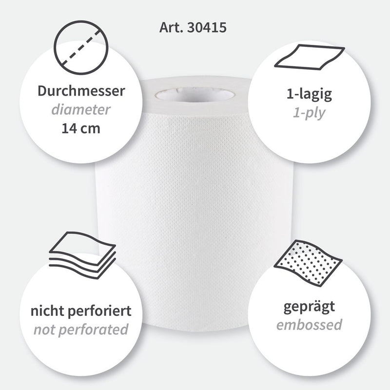 Papierhandtuchrollen, 1-lagig, verschiedene Farben | Recyclingpapier, Innenabwicklung - Karton mit 6 bzw. 12 Stück