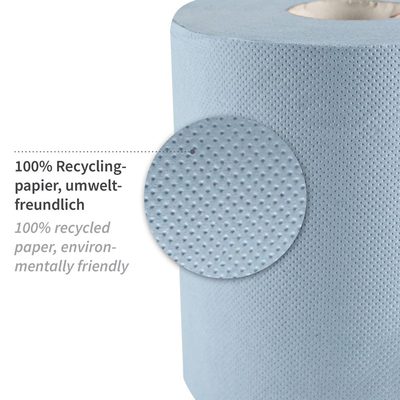 Papierhandtuchrollen, 1-lagig, verschiedene Farben | Recyclingpapier, Innenabwicklung - Karton mit 6 bzw. 12 Stück