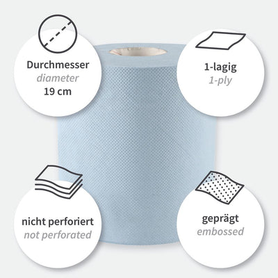 Papierhandtuchrollen, 1-lagig, verschiedene Farben | Recyclingpapier, Innenabwicklung - Karton mit 6 bzw. 12 Stück