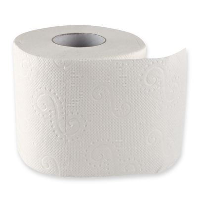 Toilettenpapier 2-lagig aus Zellulose - Karton mit 64 Rollen (8x8 Rollen)