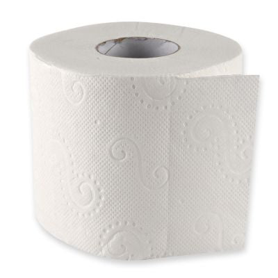 Toilettenpapier 4-lagig auf Kleinrolle aus Zellulose - Karton mit 64 Rollen (8x8 Rollen)