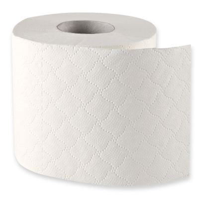 Toilettenpapier 3-lagig auf Kleinrolle aus Zellulose - Karton mit 64 Rollen (8x8 Rollen)