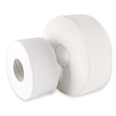 Toilettenpapier Jumbo 2-lagig aus Recyclingpapier 1000 Abrisse - Karton mit 12 Rollen