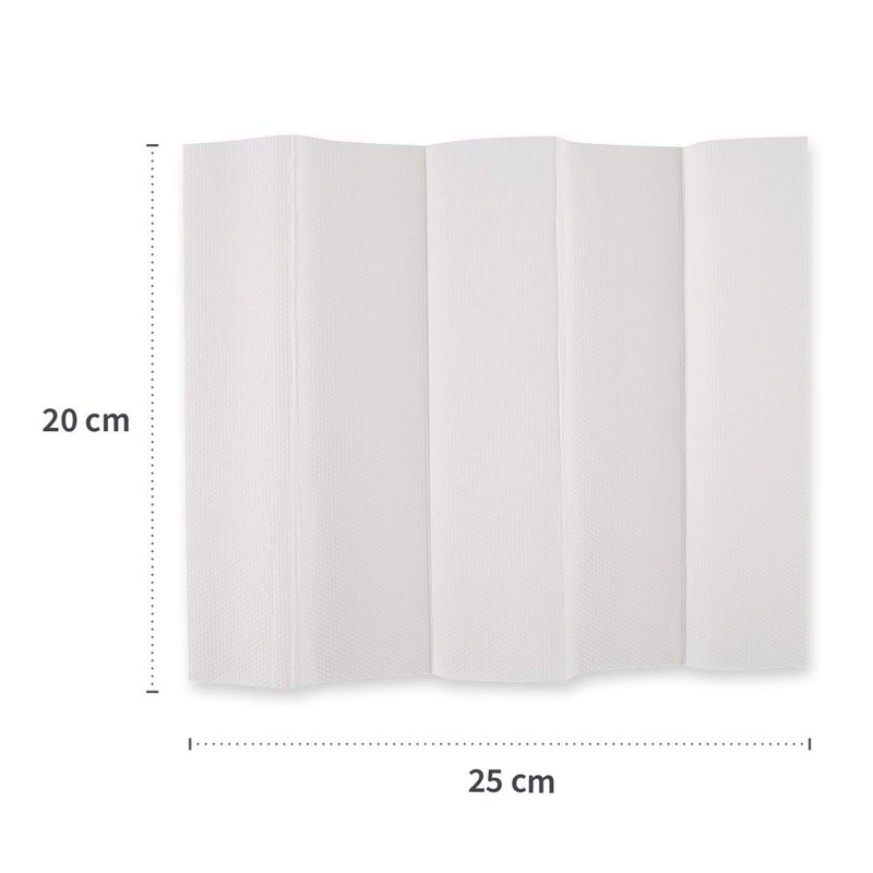 Papierhandtücher Kompakt, 2-lagig, weiß | Zellulose, Interfold - Karton mit 2000 Stück (20 x 100 Stück)