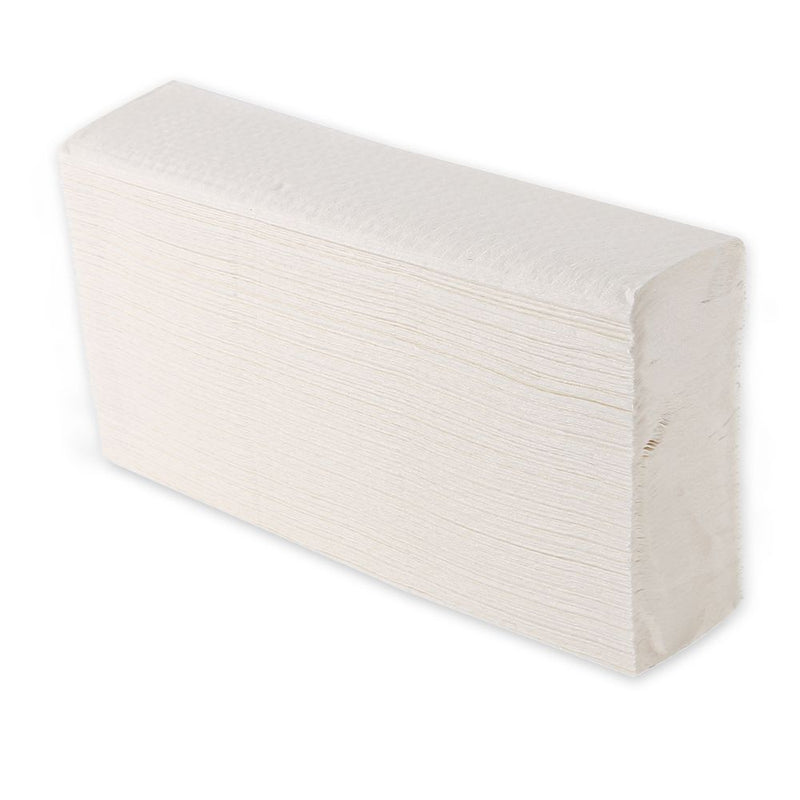 Papierhandtücher Kompakt, 1-lagig, weiß | Zellulose, Interfold - Karton mit 2400 Stück (20 x 120 Stück)