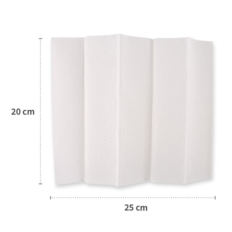 Papierhandtücher Kompakt, 1-lagig, weiß | Zellulose, Interfold - Karton mit 2400 Stück (20 x 120 Stück)