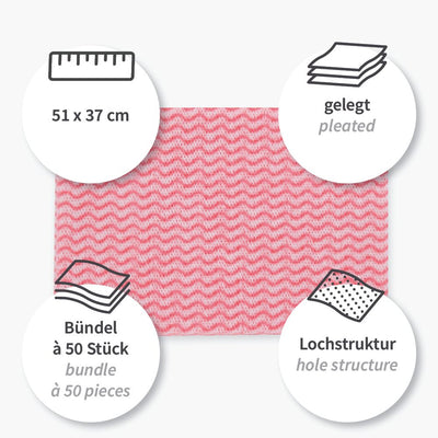 Spültücher | Viskose/Polyester, gelegt, verschiedene Farben - Karton mit 600 Stück (12 x 50 Stück)
