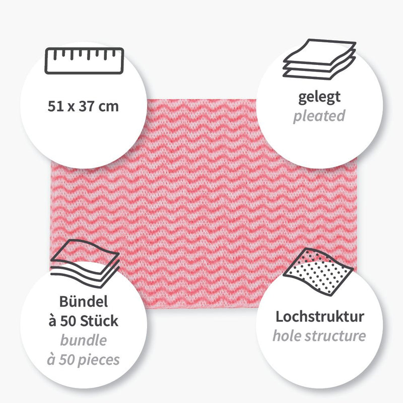 Spültücher | Viskose/Polyester, gelegt, verschiedene Farben - Karton mit 600 Stück (12 x 50 Stück)