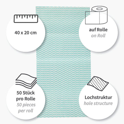 Spültücher | Viskose/Polyester, Rolle, verschiedene Farben - 12 x 1 Rolle (12 x 50 Blatt)