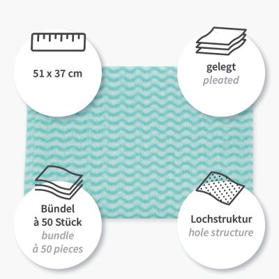 Spültücher | Viskose/Polyester, gelegt, verschiedene Farben - Karton mit 600 Stück (12 x 50 Stück)