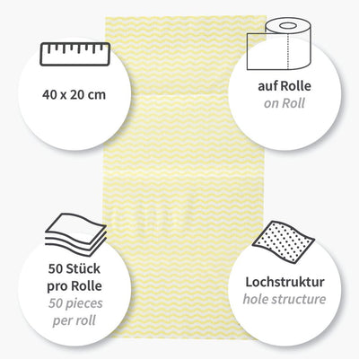 Spültücher | Viskose/Polyester, Rolle, verschiedene Farben - 12 x 1 Rolle (12 x 50 Blatt)