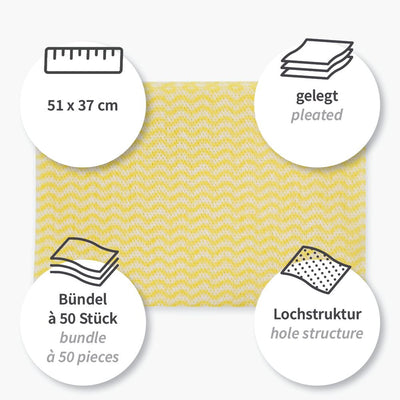 Spültücher | Viskose/Polyester, gelegt, verschiedene Farben - Karton mit 600 Stück (12 x 50 Stück)