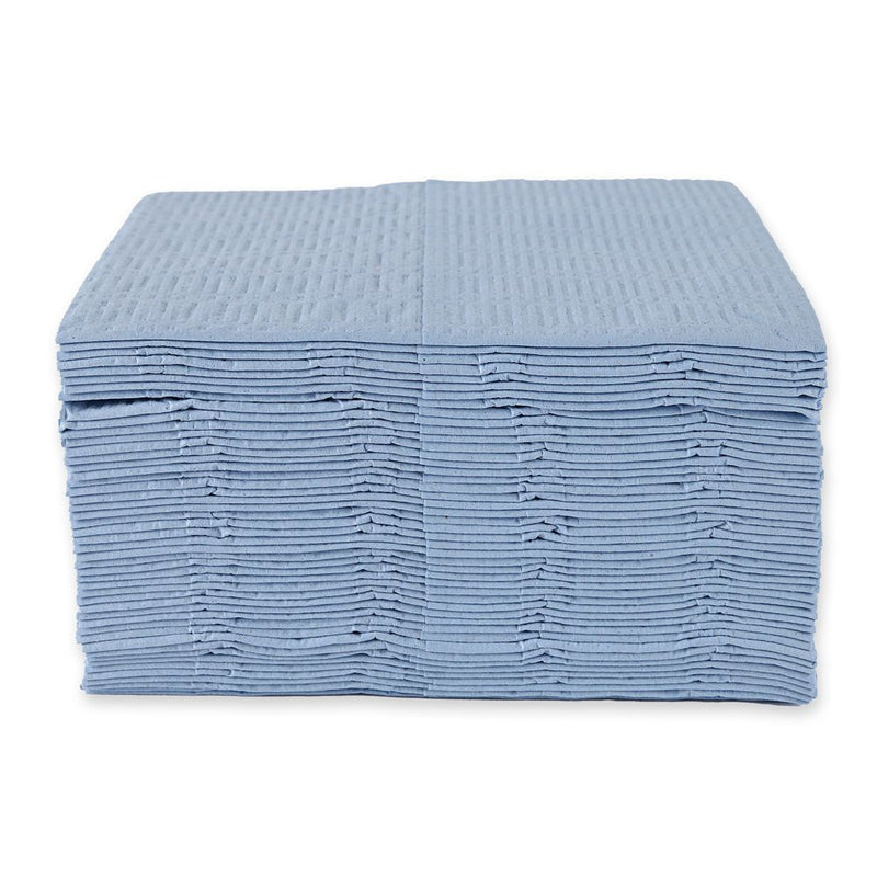 Reinigungstücher, 4-lagig | Recyclingpapier, gelegt, blau - Karton mit 800 Stück (16 x 50 Stück)