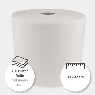 Wischtücher Superwip | Zellulose, Rolle, weiß - Karton mit 1 Rolle (1 x 750 Blatt)