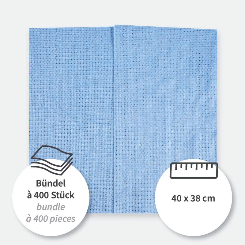Reinigungstücher | Viskose, gelegt (Made in Germany), verschiedene Farben - Karton mit 400 Stück (1 x 400 Stück)