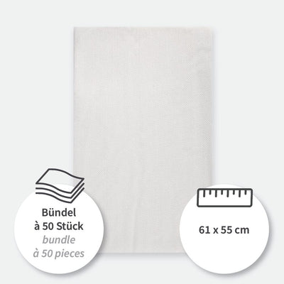 Reinigungstücher Trikotex | Viskose, gelegt, weiß - Karton mit 50 Stück (1 x 50 Stück)
