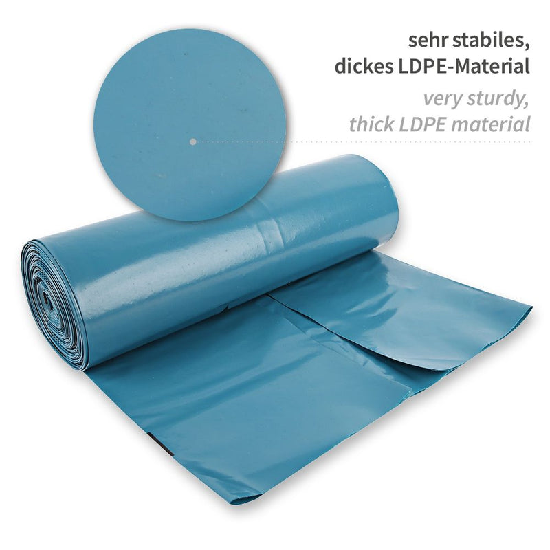 Müllsäcke Premium Plus, 120 l - 100 my | LDPE, Rolle, verschiedene Farben - Karton mit 5 x 20 Stück (100 Stück)