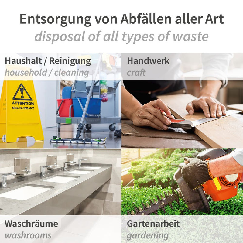 Müllsäcke, 160 l - 60 my | LDPE, Rolle, verschiedene Farben - Karton mit 10 x 25 Stück (250 Stück)