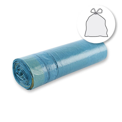 Müllbeutel mit Zugband Eco, 30 l - 35 my | LDPE, Rolle, verschiedene Farben - Karton mit 35 x 15 Stück (525 Stück)