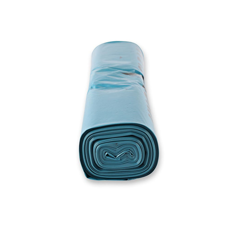 Müllsäcke, 70 l - 45 my | LDPE, Rolle, blau - Karton mit 6 x 25 Stück (150 Stück)