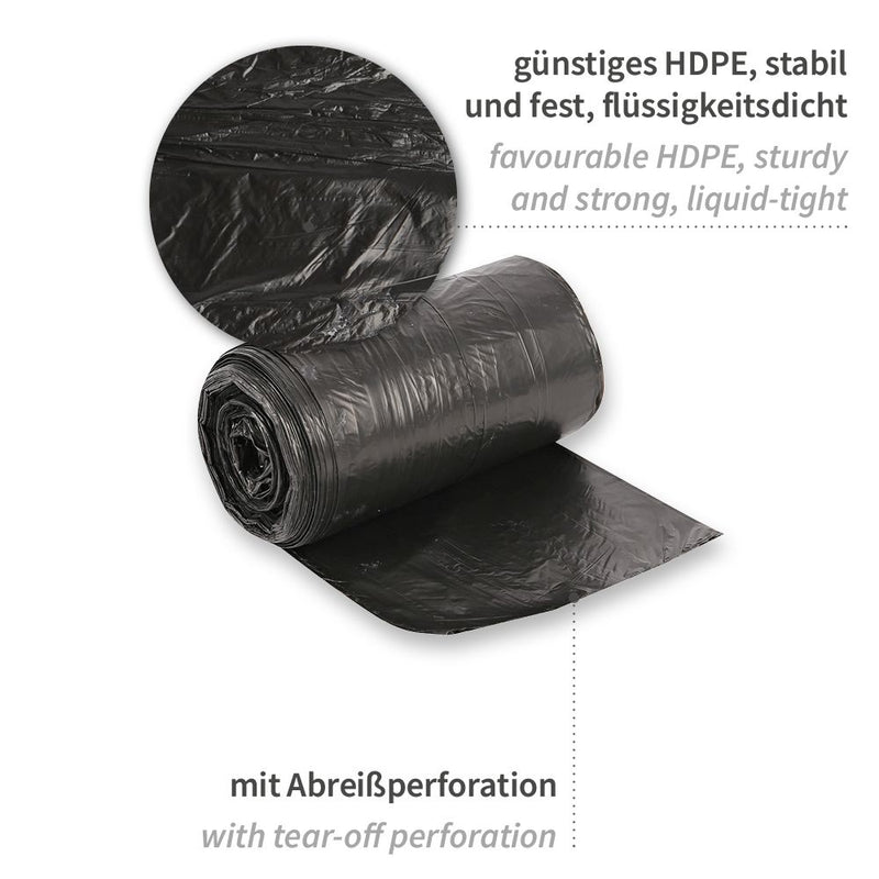 Müllbeutel für Kosmetikeimer, 10 l - 11 my | HDPE, Rolle, verschiedene Farben - Karton mit 48 x 40 Stück (1920 Stück)