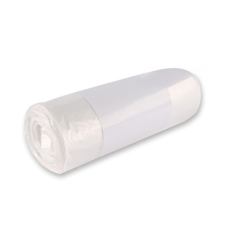 Müllbeutel mit Griff, 50 l 15 my | HDPE, Rolle, transparent - Karton mit 30 x 20 Stück (600 Stück)
