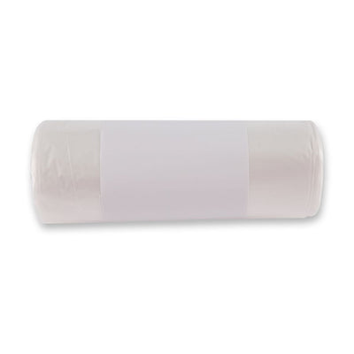 Müllbeutel mit Griff, 50 l 15 my | HDPE, Rolle, transparent - Karton mit 30 x 20 Stück (600 Stück)