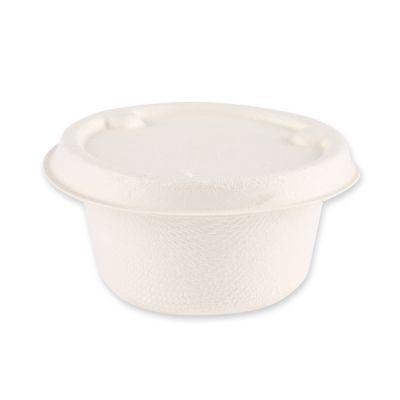 Bio Dressingbecher, rund | Zuckerrohr, weiss, 60 ml, Karton mit 500 Stück - Artikel 41106