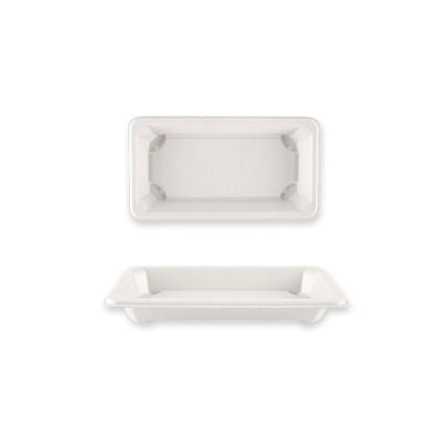 Bio Sushi Trays | Zuckerrohr, weiss, Karton mit 500 Stück - Artikel 411203