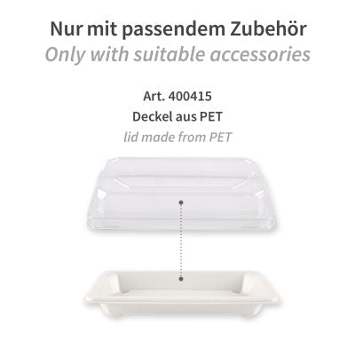 Bio Sushi Trays | Zuckerrohr, weiss, Karton mit 500 Stück - Artikel 411203