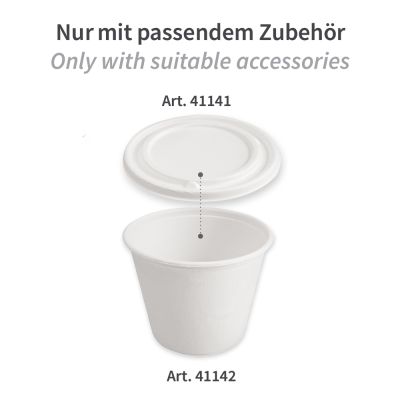 Bio Suppenbecher | Zuckerrohr, 425 ml, weiss, Karton mit 500 Stück - Artikel 41142