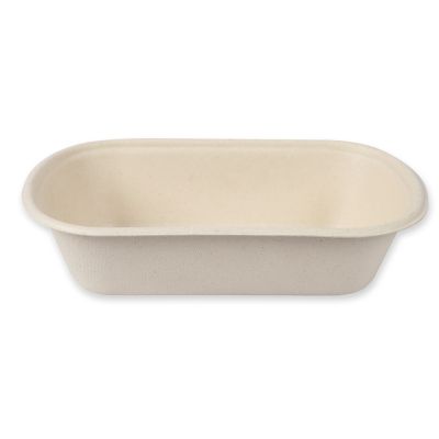 Bio Imbiss-Schalen, oval | Zuckerrohr, natur, Karton mit 500 Stück - Artikel 411515