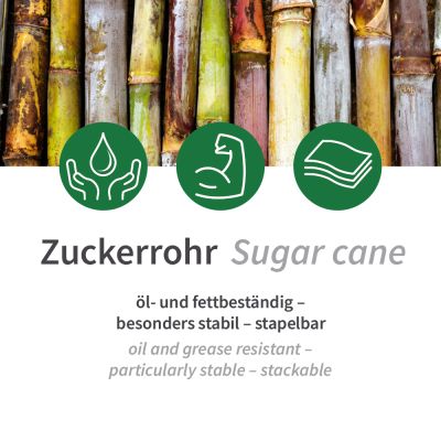 Bio Deckel Puro, rechteckig | Zuckerrohr, weiss, Karton mit 500 Stück - Artikel 41170
