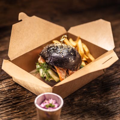 Bio Foodboxen Menu | Kraftpapier/PLA - Karton mit 450 Stück - Artikel 416313